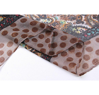 Écharpe de printemps en viscose marron clair pour femme de marque de luxe, châle élégant à motif losanges et feuilles, texture douce, longue et polyvalente, foulard