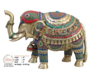 Statue d'éléphant en laiton |   Une statue unique à des fins décoratives et culturelles - Product Image 4