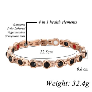 Joyería Biomagnética, superventas para <span class=keywords><strong>Amazon</strong></span>, pulsera de cristal negro ajustable magnética de acero inoxidable para aliviar el dolor de artritis - Product Image 2
