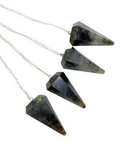 Venta caliente labradorita cristal piedra preciosa 6 facetado DOWSING péndulo AAA calidad premium hecho a mano al por mayor - Product Image 3