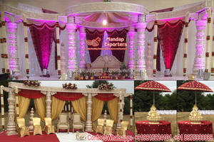 Delightful Wedding Mandap for Lovely Couples Gorgeous Hindu Wedding Bollywood Mandap Rustic Theme Indian Wedding Mandap Decor <b>UK</b> - Product Image 2