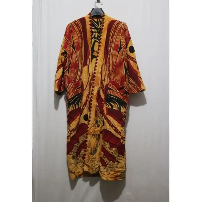 Maxi robe de bain avec poches, kimono, tenue de soirée femme, long, noir, style hippie, tapisserie