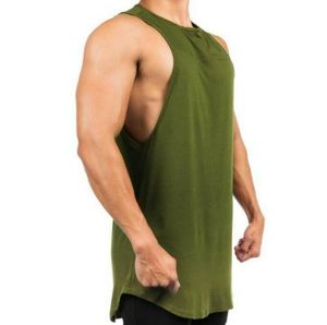 Camiseta sin mangas de algodón de secado rápido para hombre, ropa deportiva de compresión personalizada en blanco para entrenamiento y gimnasio - Product Image 6