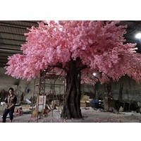Arbre artificiel en fleurs de cerisier en forme de parapluie de 650 cm, fleurs en soie et fibre de verre, réalistes, durables, résistants à l'eau, pour les mariages