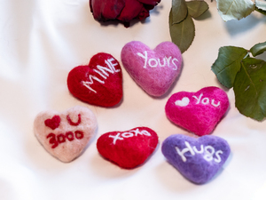 Wool <b>Felt</b> Text WIth Heart Hand Felted Bright Hearts for Home Decor and DIY Craft Supplies: Fair Trade & Handmade - Product Image 5