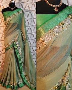 Saree indien en coton et soie dernier créateur de vêtements de fête pour mariage dames femmes vêtements en Georgette soie broderie travail Sari avec chemisier Apparelgarment - Product Image 2