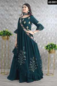 Último estilo indio bordado pesado Vestido de estilo completo para damas Vestido largo de fiesta con precio Dupatta - Product Image 5