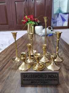 Soporte de vela de latón grabado LARGO DE Brassworld India, modelo de acero religioso pulido para suministros de Iglesia - Product Image 5
