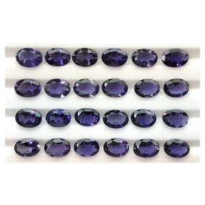 天然IOLITEダイヤモンドファセットルースストーンピースあたり3X5mmシルバーオーバルカット - Product Image 1