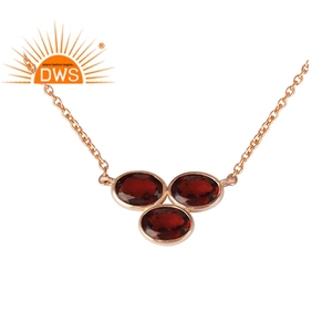 Pendentif en pierre précieuse pour femmes, bijoux en forme de grenat, pierres précieuses, plaqué or Rose, pendentif en argent, vente en gros - Product Image 1