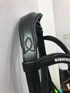 Brida de Cuero de Primera Calidad con Muserola de Caída y Riendas Antideslizantes, Equipo Ecuestre de Primera Calidad - Product Image 4