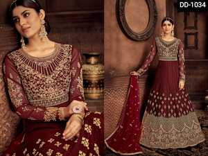 Georgette-Vestido largo de trabajo con bordado, ropa de estilo étnico para boda, Salwar, Kameez, Anarkali - Product Image 3