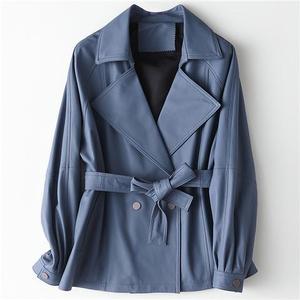 Nueva llegada de moda Chaquetas de cuero tejidas finas con cremallera reversible para mujer de invierno - Product Image 3