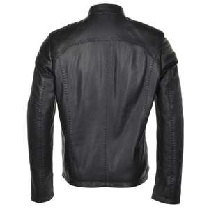 Nouvelle veste en cuir slim pour homme, col montant, respirante, séchage rapide, avec motif fourrure chauffante, service OEM personnalisé - Product Image 6