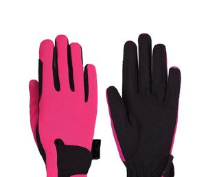 Montar a caballo guantes de cuero y tela micro personalizada de alta calidad de seguridad guantes OEM - Product Image 1