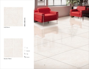 กระเบื้องดินเผาเคลือบเงาขนาด60x60ซม. ผลิตจากอินเดีย24x24นิ้วสีงาช้าง Bianco 2x2ราคาถูก - Product Image 5