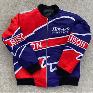 Invierno chaqueta hombres logotipo personalizado carta bordado Streetwear Justin Bieber chaqueta de satén - Product Image 1