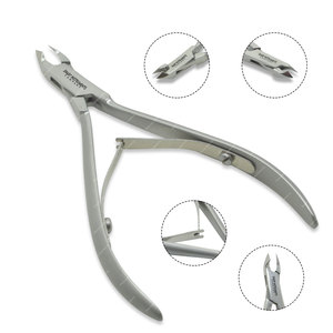 Pince à cuticules à double ressort argenté Sharpinst pince en acier inoxydable de qualité chirurgicale avec joint en boîte taille 11CM emballée dans un sac en PVC - Product Image 1