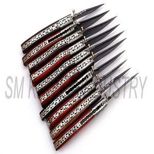 Lote de mezcla de 10 personalizado hecho a mano Damasco plegable cuchillo de bolsillo con funda de cuero (smk1245) - Product Image 3