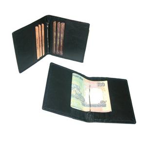 Black Color Factory Made Genuine Leather <b>Money</b> <b>Clip</b> <b>Wallet</b> Custom Logo - Product Image 1