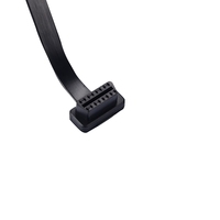 Conector OBD2 Hembra de 16 Pines, Cable Plano Tipo T OBD de 16 Pines Macho a Hembra para Lectura de Códigos de Error OBD2