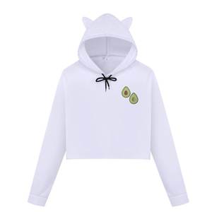 Top corto de alta calidad para mujer, Sudadera con capucha, diseño personalizado, tela tejida de rizo, parche bordado, sudadera para mujer, Top corto - Product Image 6