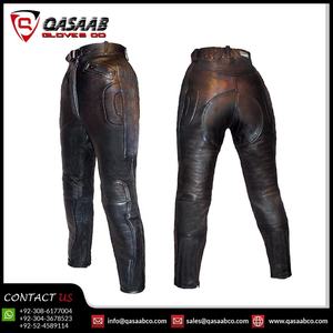 กางเกงมอเตอร์ไซค์ลำลองแบบทางการ ลุควินเทจฟอกสี ระบายอากาศได้ดี หนังแท้ สีน้ำตาล ซิปและกระเป๋าซ่อน ป้องกันลม ชุดกีฬา - Product Image 2