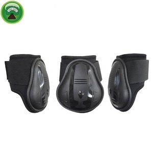 Bottes de brossage pour chevaux doublées en cuir marron polaire sport - Product Image 1