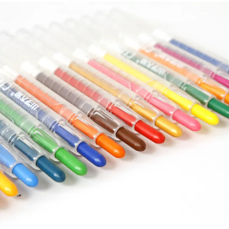 Kunst Schilderij Gereedschap Multicolor Twist Up Krijt Pen Set Olie Wax 18 Kleuren Met Pp Doos