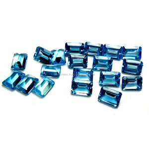 หินบุษราคัมสวิสสีฟ้ารูปร่างผสมคุณภาพสูงตัดเหลี่ยมเพชรพลอย DIY ทำเครื่องประดับอัญมณีคุณภาพ AAA หินสวิสสีฟ้าบุษราคัม OEM - Product Image 4