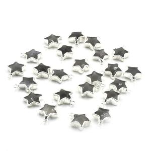 Gray <b>Moonstone</b> 14 To 16 MM With Bail Star Shape Silver Plated Pendant For Jewellery Making - Product Image 5