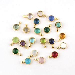 Conectores de colgante de un solo bucle de cuarzo, fabricante profesional, chapado en oro/plata, facetado, aqua, proveedores de joyería - Product Image 5