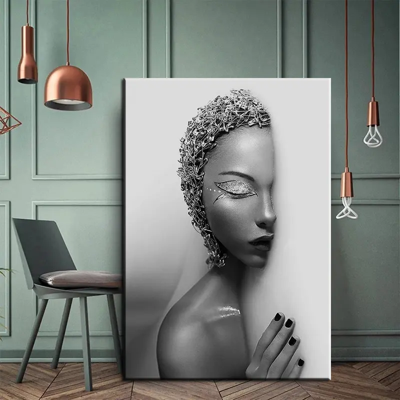 Abstracte Moderne Half Gezicht Slapende Vrouw Stilleven Wall Art Print Canvas Schilderij Voor Home Decor Cuadros Woonkamer Decoratie