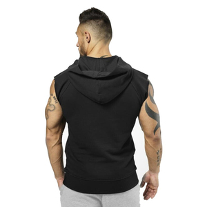 Sudaderas con capucha de algodón sin mangas camuflaje cremallera personalizada al por mayor 100% tela Jersey - Product Image 6