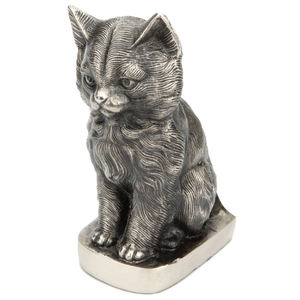 Urna de gato sentado único en bronce para cenizas de mascotas, urna de Mascota de gato sentado, es un ataúd de latón asequible, cremación de cenizas - Product Image 4