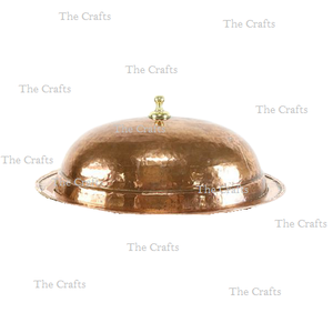 Plato para Mantequilla de Cobre Puro Martillado, Diseño Fabuloso, Ecológico, con Perilla Dorada, MOQ de 100 Piezas para Uso en Restaurantes - Product Image 1