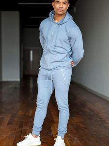 Nuevo diseño de los hombres ropa deportiva gimnasio corriendo ropa sudaderas con capucha Jogger trajes de chándal - Product Image 4