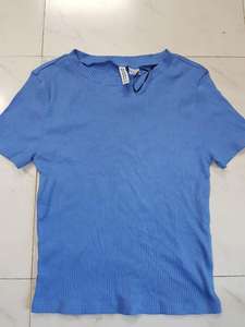 Overrun Stocklot Apparels etiquetas de marca señoras de manga corta cuello redondo Casual de punto antiarrugas transpirable camisetas de mujer - Product Image 2