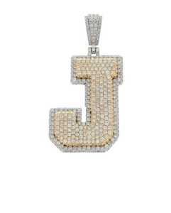 Pendentif tendance en or jaune/blanc 10 carats avec diamants 7.56 carats 26 grammes Logo personnalisé breloques de mariage cadeau de fiançailles unisexe - Product Image 1