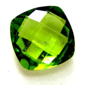 Kiểm tra cắt tự nhiên Peridot màu xanh đậm đệm hình dạng đá quý mỗi Carat Nhà Máy Giá lỏng đá quý handmade Peridot đá quý