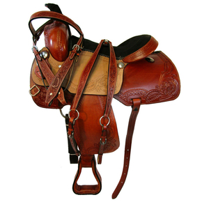 Juego de tachuelas de sillín occidental de cuero sintético Premium 14-18 \ "tamaño tipo inglés cuello de pecho Headstall & Reins D13 - Product Image 1