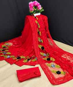 Nouveau sari en tissu filet attrayant pour les fêtes avec pièce de blouse, vêtements indiens pour femmes, sari indien, vêtements pour femmes indiennes, prix de gros bas, Surat Alphanumero - Product Image 2