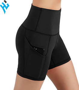 Shorts de motard, d'athlétisme et de course à pied, avec poche latérale, Logo personnalisé, décontracté, pour femmes, vêtements actifs - Product Image 1