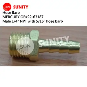 TAIWAN SUNITY Quality supplier hose barb M-11016 OEM 22-63187 Male 1/4" NPT with 5/16" MERCURY engine spare part
