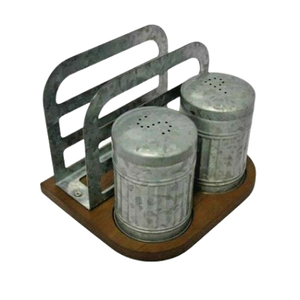 Ensemble de sel et poivre galvanisé en vrac avec manche en bois Accessoires de cuisine Ensemble de sel et de poivre à des prix acceptables - Product Image 6