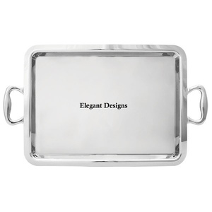 Plateau de service en acier inoxydable de grande taille en gros fait à la main plateau de fantaisie simple plat de nourriture en métal de luxe élégant unique - Product Image 3