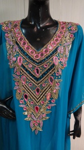 Caftán y abaya con bordado pesado para mujer, suministro de ropa modesta, caftán colorido - Product Image 6