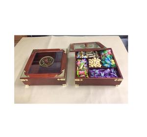 Boîte carrée en bois Beaucoup de compartiments avec couvercle en verre (Mme Sandy 84587176063 WS) - Product Image 1