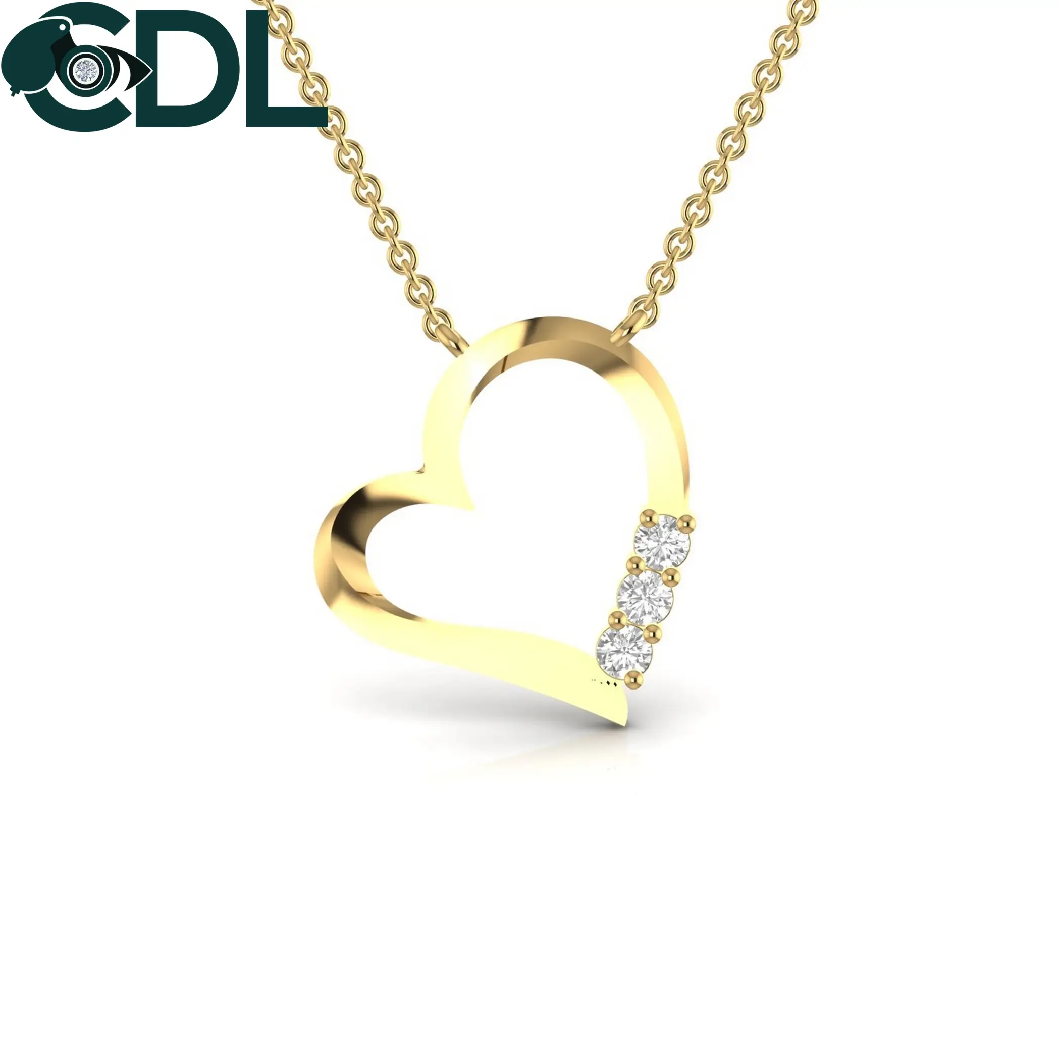 Colgante de diamante de corazón de diseñador para mujer, de blanco y amarillo oro rosa 14kt, abalorios redondos de 5,21 gramos para fiestas, collar, joyería