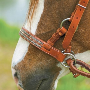 Harnais double S de qualité supérieure en cuir, bride à traction latérale, muserolle décorative, équipement d'équitation anglais durable - Product Image 4